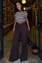 Brown High Waist Linen Wide Leg Pants Mg2718 - 6