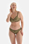 Green Covered Drawstring Recovery High Waist Bikini Bottom - 5