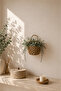 Wicker Wall Basket Decorative – Hand Knitted Wicker Flower Pot with Hanger – Bohemian Wall Decor - 4