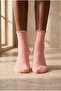 Women's Colorful Ankle Ruffle Socks Pink - 2