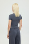 Ultra Soft V-Neck Short Sleeve Blouse Smoked - 5