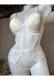Beyaz Şık Bodysuit - 4