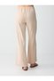 Stone-Colored Regular Waist Long Trousers with Regular Legs and Pocket Detail - 5