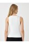 White Round Neck Slim Fit Sleeveless Knitted Tank Top - 5