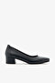 Navy Blue Genuine Leather Low Heeled Women's Shoes - 3