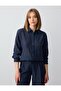 Navy Blue Relaxed Fit Long Sleeve Linen Blend Shirt
