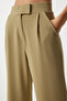 Women's Light Khaki Velcro Waist Comfortable Woven Trousers RV00150 - 8