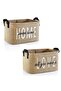 Set of 2 Jute, Inner Cabinet Laundry Children's Room Toy Organizer Folding, Storage Basket Organizer - 6