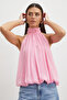 Halter Yaka Drape Bluz - 2