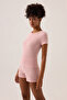 X Ece Pink Modal Fabric Short Sleeve Shorts Pajama Set Ribbed Pj4 - 4
