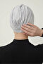 Pleated, Gilded Lined, Light Gray Ready-made Hijab Hijab Evening Dress Bonnet - 8