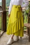 Ruffle Detailed Belted Skirt 1403 - Oil Green - 2