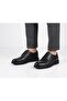 Men's Black Genuine Leather Laced Classic Casual Shoes 0505 - 3