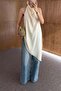 Halter Neck Draped Asymmetrical Satin Yellow Blouse - 6