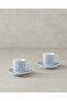 Conner Porcelain Coffee Cup Set 4 Pieces for 2 People Blue-Green