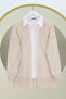 Openwork Patterned Spring Cardigan - Stone - 3