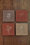 Natural Stone Coasters Set of 4 - Colorful Flower Patterns - Stone Coasters