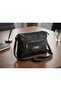 Black Evening Bag Satin Look Gold Clip Clutch Bag, Okizero Women's Evening Bag with Chain Strap - 3