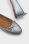 Hana Trend Wrinkled Pattern Silver Women's Ballerinas - 3