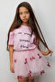 Pink Short Sleeve Motto Printed Kids T-Shirt - 2
