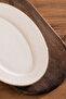 4455 Burçak Set of 2 Porcelain Gold Mesh Boat Plates - Oval Breakfast Serving Set 30cm - 2