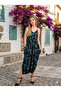 Women's Petrol Natural Bohemian Jumpsuit with Adjustable Straps