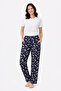 Women's Patterned Viscon Lycra Single Bottom Pants with Pockets
