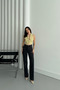 Women's Wide High-Waist Palazzo Black Denim Jeans - 6