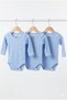3-Piece 100% Cotton Long Sleeve Snap-On Baby Bodysuit Set – 5 Colors – Boys/Girls – 0-24 Months - 2