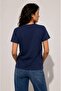 Organic Cotton Embroidered Rundhals-T-Shirt Mit - 3