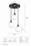 Lorenza 3Rd Pendant Lamp ✨ Braided Cable ✨   Black ✨   Chrome Detailled ✨   White Glop Glass Modern Living Room Chandelier ✨   Kitchen Glass Chandelier ✨   Modern Chandelier Models Lighting Ceiling Lighting Living Room Pendant Lamp - 6