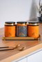 3-Piece Porcelain Spice Rack and Glass Tray Tea Sugar Salt Jar Set - KOH-05836