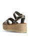 Khaki Shiny Leather Women's Wedge Heel Piece Set Espadrilles Sandals 01Wu6116 - 4