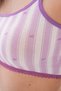 3-Piece Kayık Neck Crop Top Bralet Striped Shorts Summer Women's Pajama Set Viscose - 6
