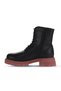 Black pink leather women's heeled boot 01wz1405 - 3