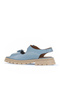 Blue Leather Women's Flat Sandals 01Wy5505 - 4