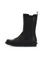 Black Leather Women's Flat Boots 01Wv7506 - 3