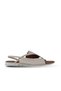 Gray Leather Women's Flat Sandals 01We2300