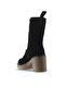 Black Suede Women's Heeled Boots 01Wt2902 - 4
