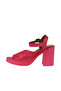 Fuchsia Leather Women's Heeled Sandals 01Wy12303 - 4