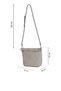 Beige Leather Women's Crossbody Bag - 3