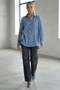 Blue Muslin Fabric Basic Women's Shirt Mg1660