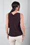 Women's Degaje Collar Sleeveless Crepe Satin Blouse Slim Fit - 4
