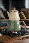 Lumino - Enamel Teapot Set with Bamboo Handles Green - 3