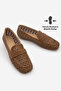 Women's Loafer Blunt Toe Mesh Hand Knitted Casual Shoes Doreli Tan Straw