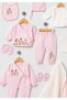Transitional Flower Embroidered Newborn Baby Girl Muslin 10-Piece Hospital Discharge Set/Birth Gift - 3