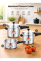 Pressure Cooker Combo Outer Lid Induction Stove Compatible 2, 3 & 5 Litres Silver Aluminium-IFC 235