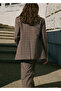 Plaid Pattern Fabric Blazer Jacket - 4