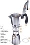 Aluminum Espresso Coffee Maker 6 Cup Moka Pot | Classic Italian Style Stovetop Percolator | Durable Handle, Safety Valve & Extra Silicone Gasket | For Gas & Electric Stove - 2