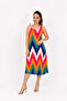 Women's Patterned Rope Strap Soft Fabric Comfortable Cut Cotton Viscose Dress